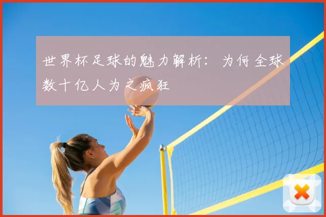 世界杯足球的魅力解析:为何全球数十亿人为之疯狂